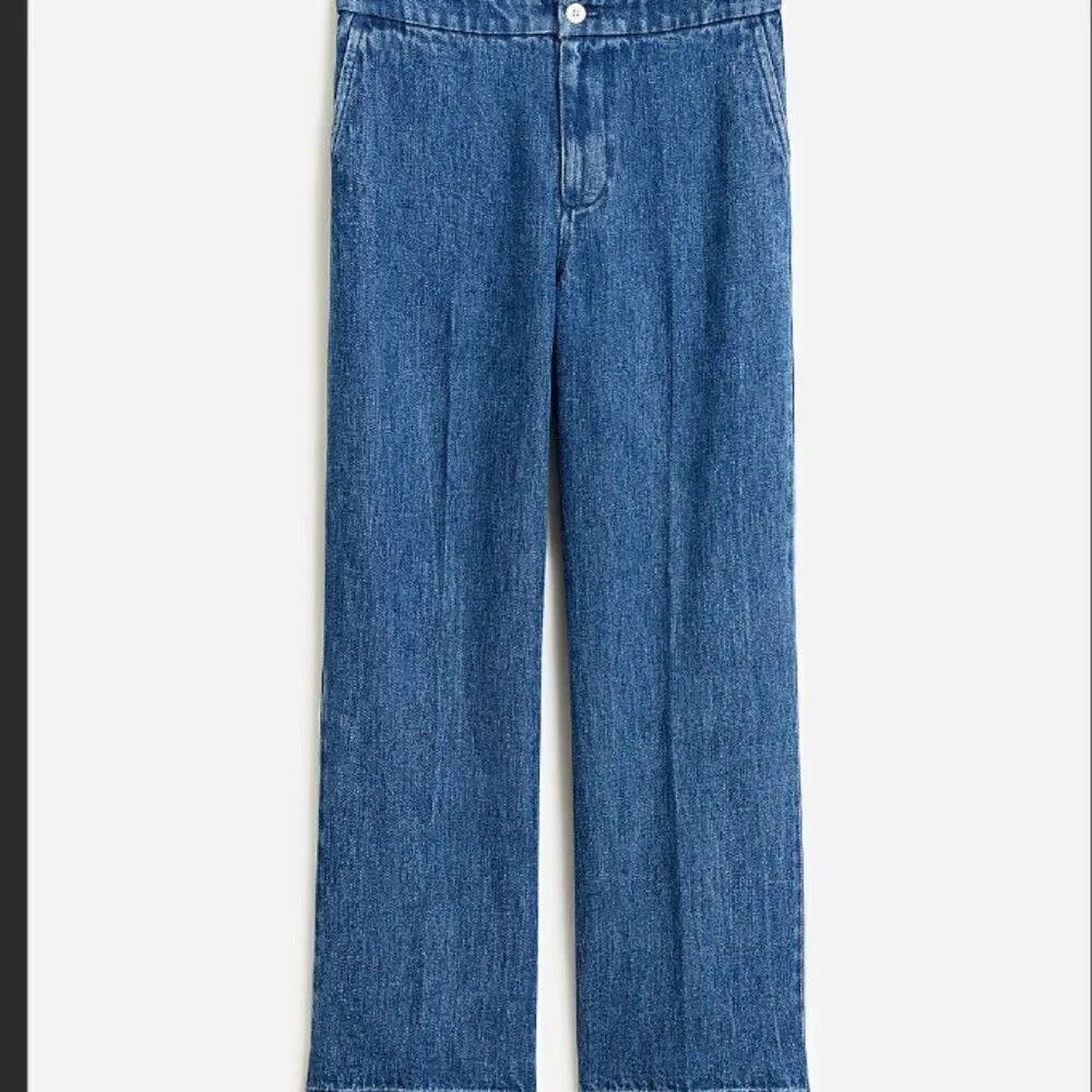 J. Crew BZ734 Lace-up drapey wide-leg jean size 34 NWT